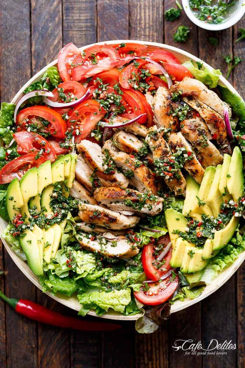 Flavor-Packed Chimichurri Chicken Avocado Salad: Marinade & Dressing Magic